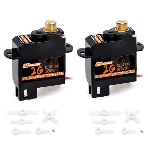 DSPOWER 2PCS 2G Micro ServoDigital Servo Mini ServoMetal Gear Coreless Motor for Airplanes FixedWing Helicopter Boat Plane Robot Model Toy Aircraft JST125 - Image 1