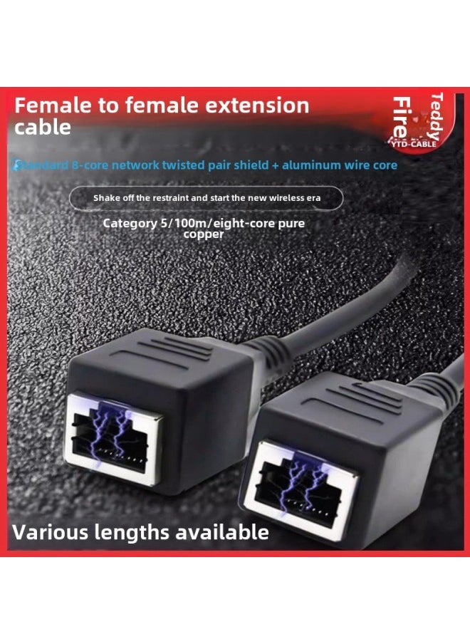 Generic Network Cable Extension Line RJ45 Computer Broadband Extension Connector Category 5 Pure Copper Male To Female Network Extension Connector Line-Color:Left Bend-CAT5-Class 5 Network Cable Extension Line-Line Length:5 M  - Image 5