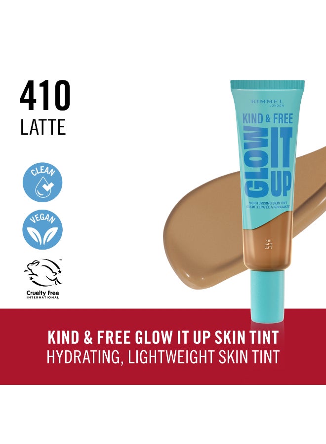 RIMMEL LONDON كلايند آند فري جلو إت أب مرطب تينت للبشرة - 410 - لاتيه، 30 مل - Image 2