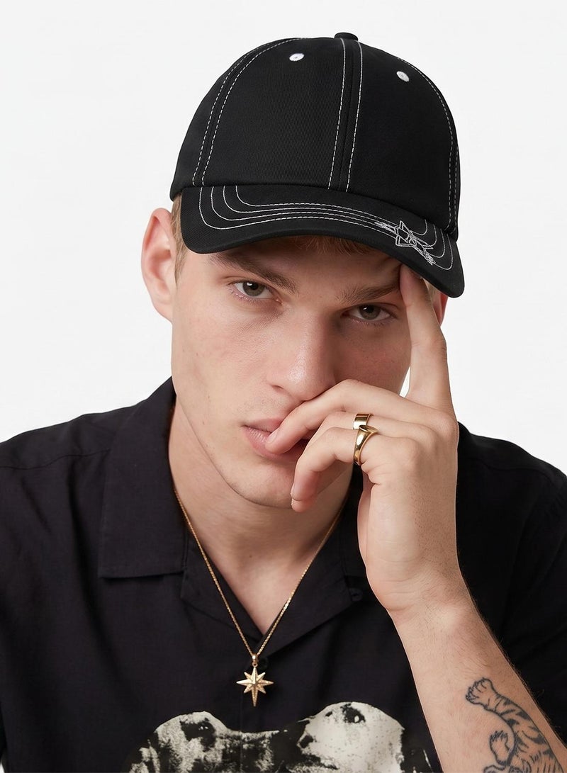 HUF Contrast H Star Curve Peak Cap - Image 3