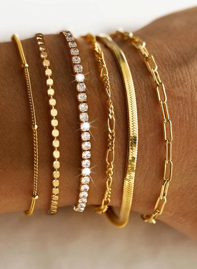 Take Two Take Two Set of 6 - Faux Rhinestone Decor Bracelets