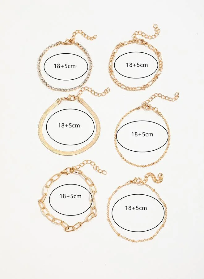 Take Two Take Two Set of 6 - Faux Rhinestone Decor Bracelets