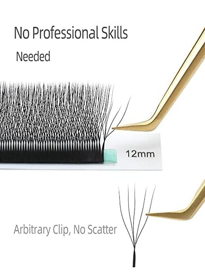 NAGARAKU 5D W Eyelash Extension 0.07mm 5D Volume Matte Black Premade Cluster Fans pre Fanned yy Eye Lashes (8mm, 0.07 C) - Image 3