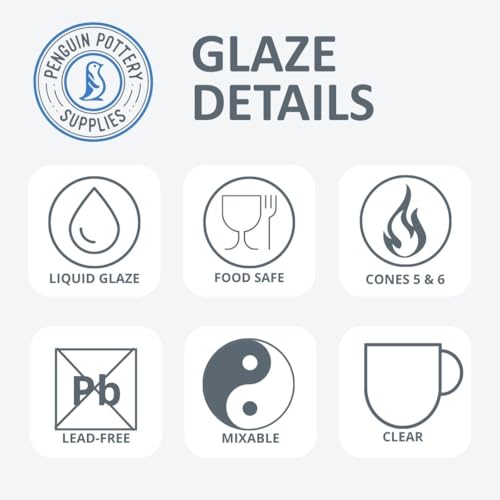 Penguin Pottery - Clear Glaze. Mid Fire Glaze for Clay, Pottery Glaze, Cone 5 and Cone 6 - Ceramic Glaze for Pottery (1 Pint | 16 oz | 473 ml) - Image 3