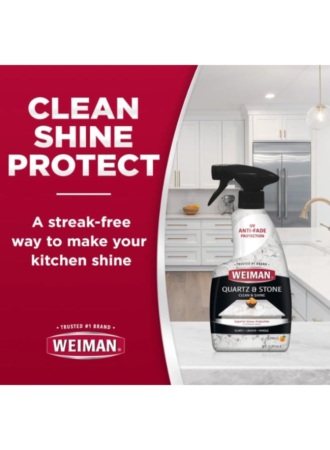 Weiman Quartz & Stone Clean & Shine with UV Protection – 473ml (Pack of 2) – pH Neutral Formula for Quartz, Granite & Marble - Image 2