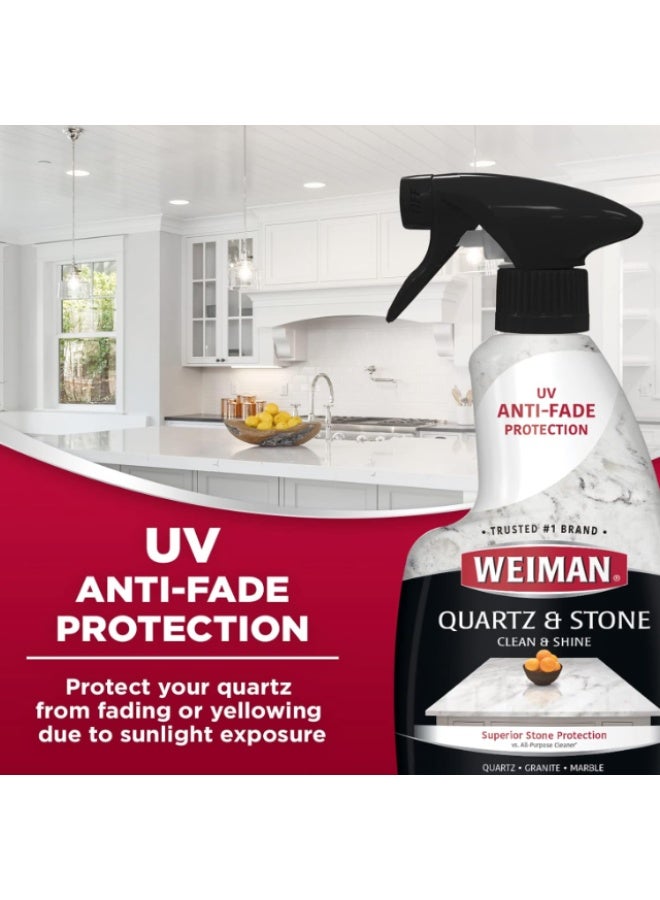 Weiman Quartz & Stone Clean & Shine with UV Protection – 473ml (Pack of 2) – pH Neutral Formula for Quartz, Granite & Marble - Image 3