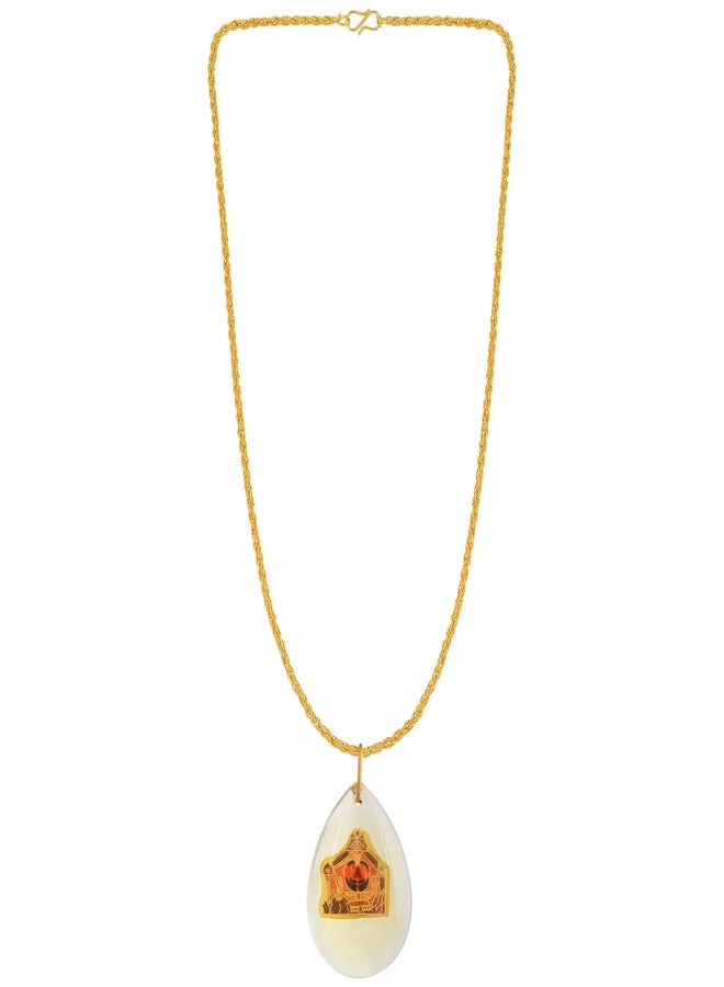 morir Crystal Aquarium Design God Shri Salasar Balaji Pendant Chain Necklace Temple Jewellery for Men and Women - Image 5