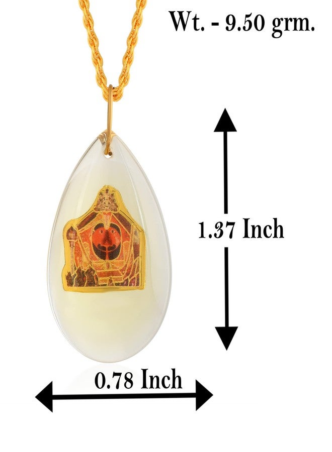morir Crystal Aquarium Design God Shri Salasar Balaji Pendant Chain Necklace Temple Jewellery for Men and Women - Image 2