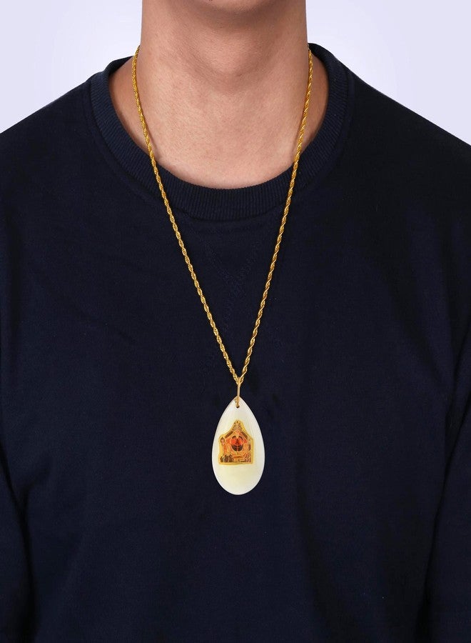 morir Crystal Aquarium Design God Shri Salasar Balaji Pendant Chain Necklace Temple Jewellery for Men and Women - Image 3