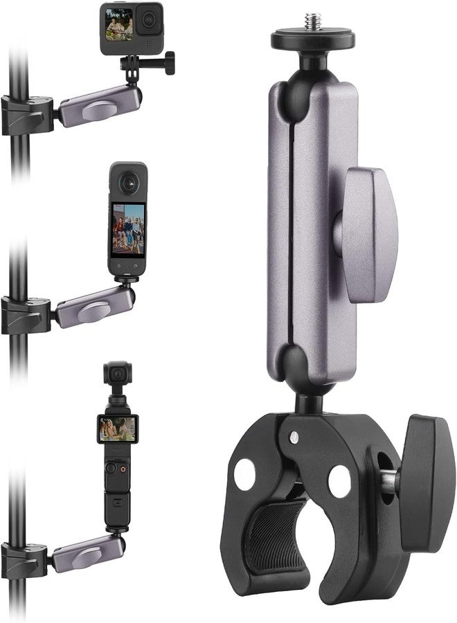 ADOFYS Camera Bike Mount Clamp Motorcycle Handle Holder Aluminum for Phone and Insta360 X5 X4 X3 Ace Pro Go 3S, for DJI Osmo Pocket 3 2 Mobile 7P Action 5 Pro 4 3, for GoPro Max Hero Mini Accessories - Image 1