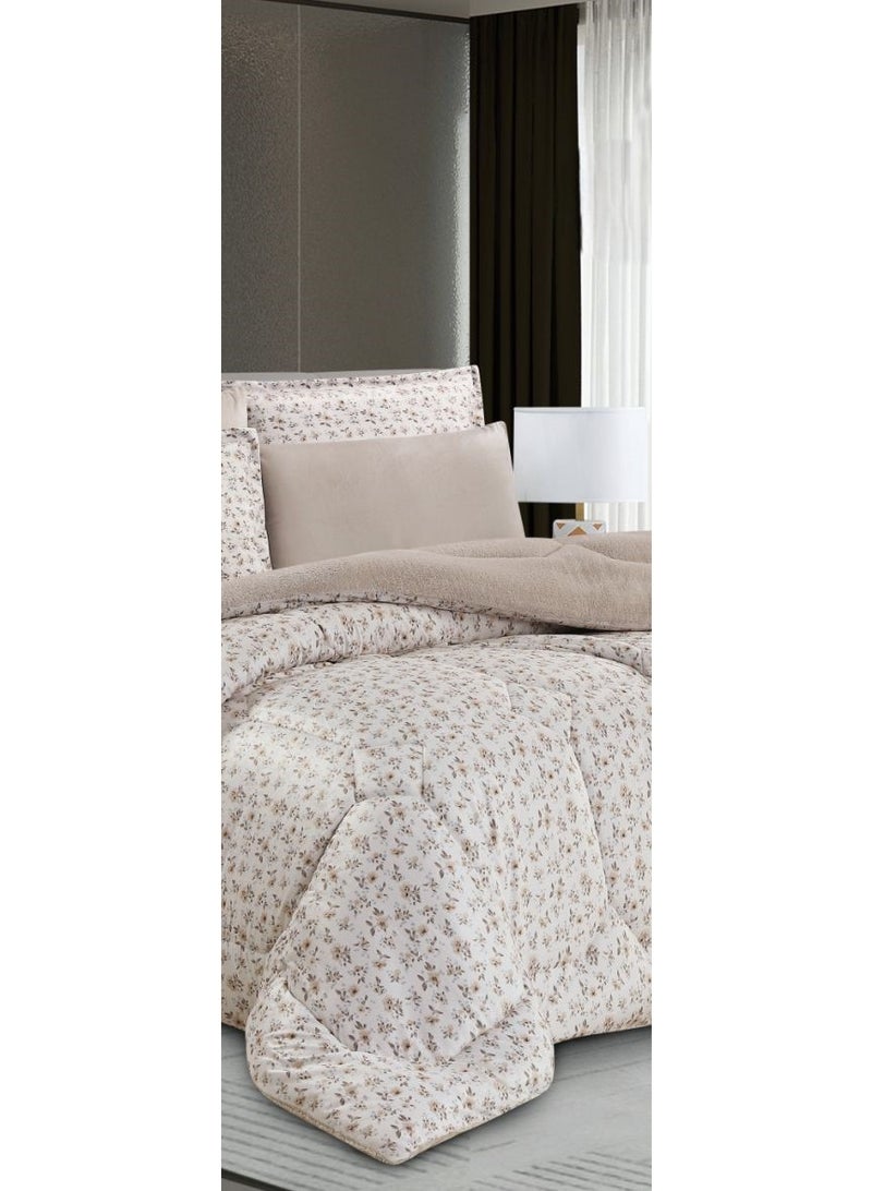 Horse Double bedspread made of soft velvet and fur with a floral design to provide you with warmth and comfort - Image 3