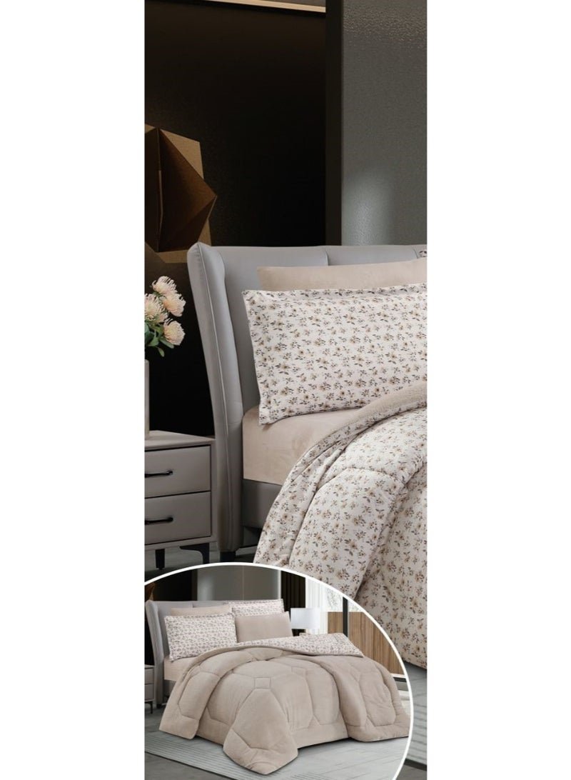 Horse Double bedspread made of soft velvet and fur with a floral design to provide you with warmth and comfort - Image 2