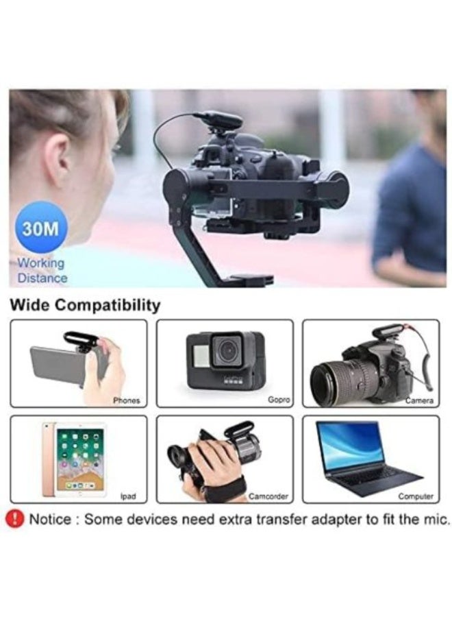 LENSGO Professional Wireless Lavalier Microphone System with 20 UHF Channels, Omnidirectional Audio Pickup & Long-Range Stable Transmission for Cameras and Smartphones Mini Rechargeable Lapel Microphone with Transmitter and Receiver, Magnetic Clip Design & Clear Professional Sound for Vlogging, Interviews, Podcasts and Live Streaming - Black - Image 2
