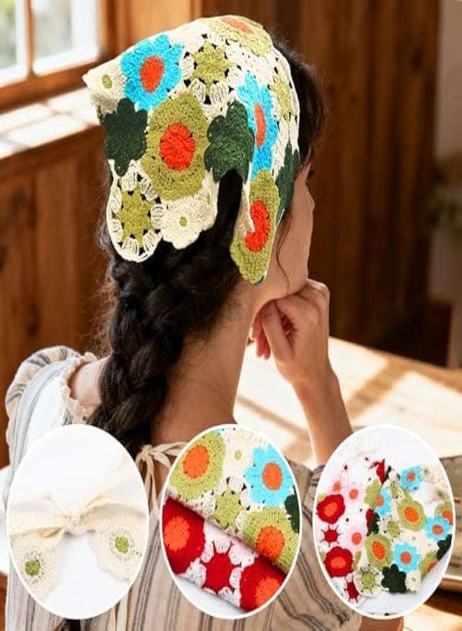 طقم أغطية رأس نسائية من Buildcon، قطعتان، باندانا نسائية، وشاح شعر أنيق للنساء مصنوع من قماش ناعم، غطاء رأس متعدد الاستخدامات لفصلي الربيع والخريف، وشاح رأس بتصميم مثلث. - Image 2