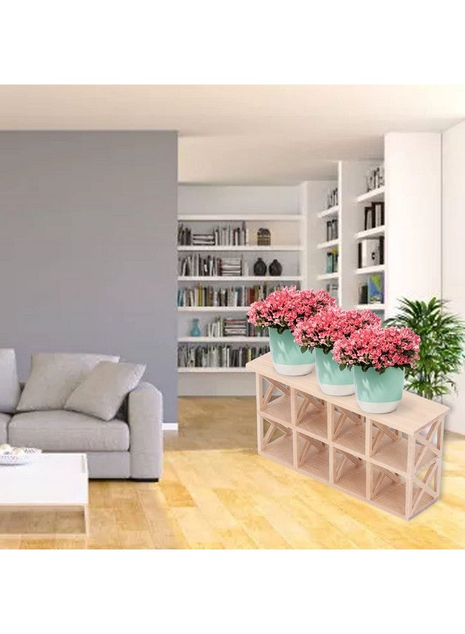 AMONIDA Dollhouse Mini Shelf Rack 8 Grids Decorative 1: 12 Scale Furniture Plain Color Dollhouse Wood Storage Rack For Living Room - Image 2