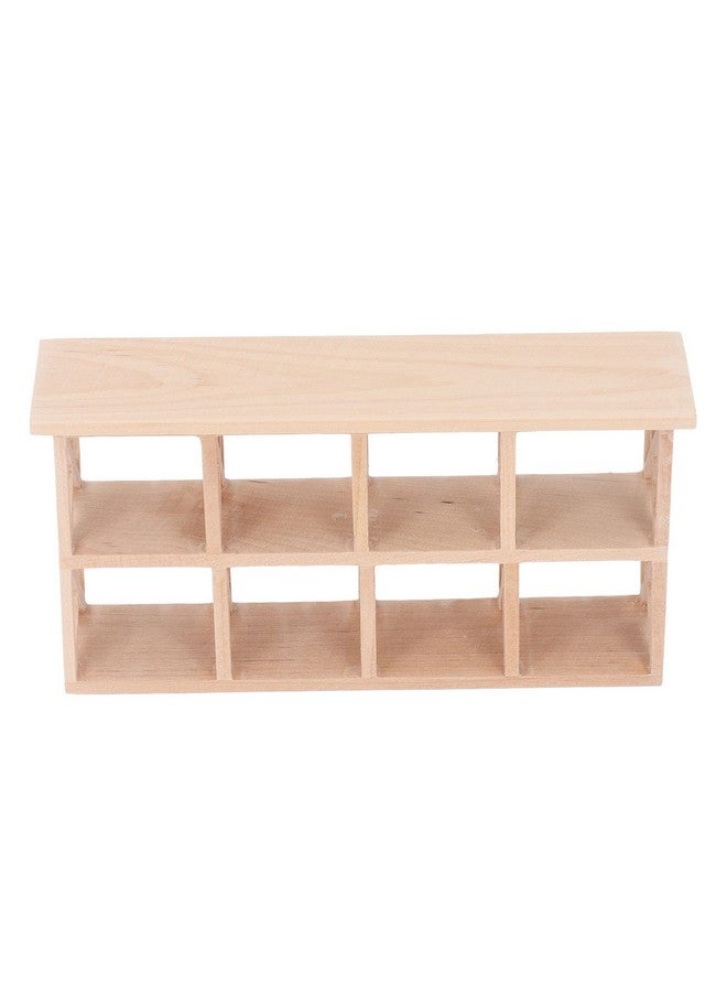 AMONIDA Dollhouse Mini Shelf Rack 8 Grids Decorative 1: 12 Scale Furniture Plain Color Dollhouse Wood Storage Rack For Living Room - Image 4