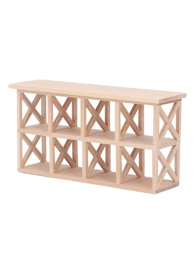 AMONIDA Dollhouse Mini Shelf Rack 8 Grids Decorative 1: 12 Scale Furniture Plain Color Dollhouse Wood Storage Rack For Living Room - Image 1
