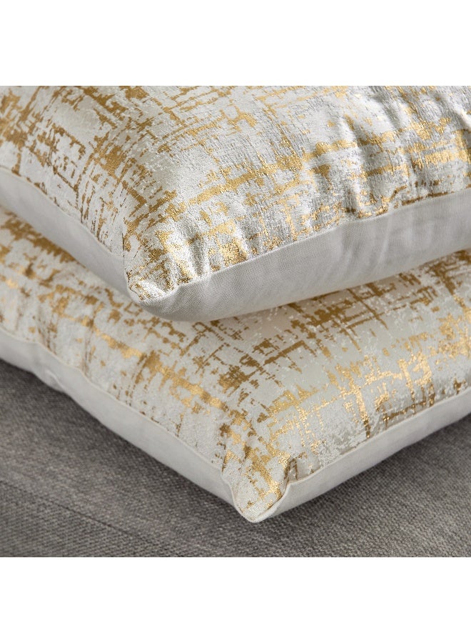 Home Box Glitz Distress Foil Printed Cushion Set - Yellow - Image 4
