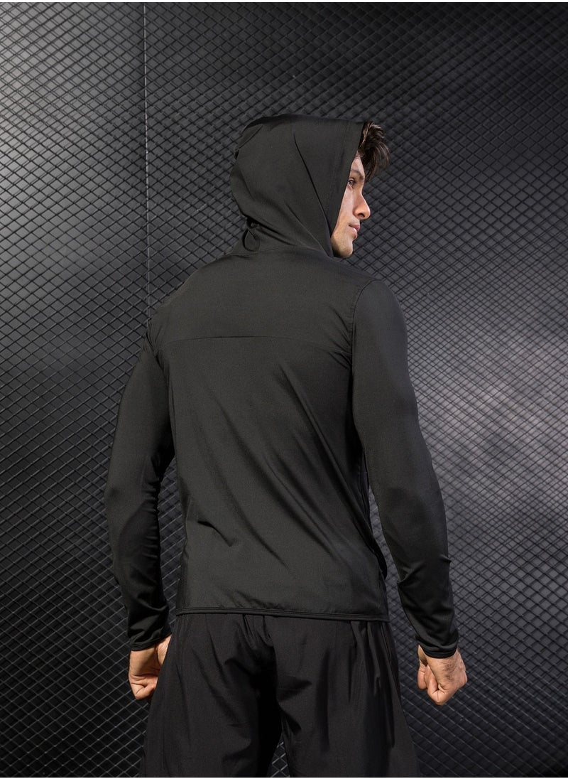 Loquat Men Quick Dry Breathable Running Tracksuit Black  - Image 2