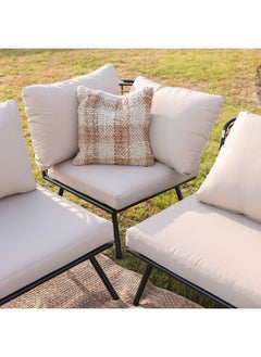 DANUBE HOME Scarlette 6-Seater Outdoor Sofa Set | Steel Frame Garden Furniture I Modern Design Lounge Sofa Sets | 5 Pieces Outdoor Seating Table And Chairs Set For Patio Balcony Lawn Yard  - Image 1