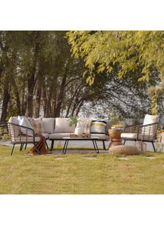 DANUBE HOME Scarlette 6-Seater Outdoor Sofa Set | Steel Frame Garden Furniture I Modern Design Lounge Sofa Sets | 5 Pieces Outdoor Seating Table And Chairs Set For Patio Balcony Lawn Yard  - Image 3