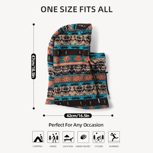 MVPTOO Ski Mask Balalclava Windproof Face Mask Warm Fleece Neck Cover for Cold Weather Helmet Hood for Men & Women (Bohemian) - Image 4