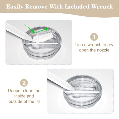 Gestarich Upgraded 2 Pack 30 OZ Flip Straw Lid for Stanley Quencher ProTour,Leak Proof Lid Replacement for Stanley H2.0 Quencher,No Spill Detachable Tumbler Cup Lids,Stanley Cup Accessories - Image 5
