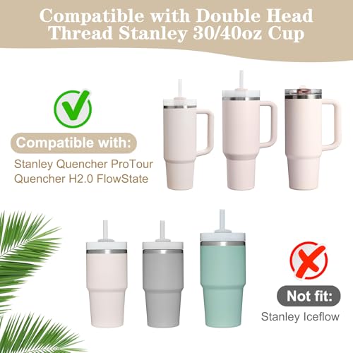 Gestarich Upgraded 2 Pack 30 OZ Flip Straw Lid for Stanley Quencher ProTour,Leak Proof Lid Replacement for Stanley H2.0 Quencher,No Spill Detachable Tumbler Cup Lids,Stanley Cup Accessories - Image 2