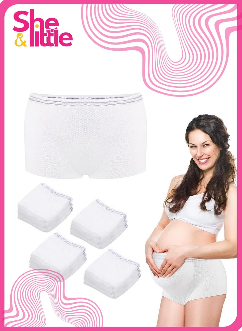 شي آند ليتل 8 قطع سراويل داخلية شبكية عالية الخصر, disposable postpartum panties, للاستخدام لمرة واحدة, مناسبة للولادة القيصرية, مريحة وقابلة لإعادة الاستخدام, الحمل السفر الجراحة السلس - Image 1