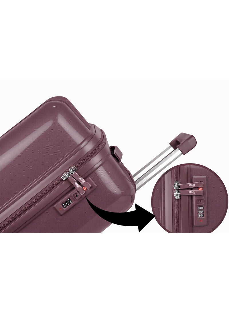 منيك حقيبة سفر فياجيرو ستر أورديناريو طقم من قطعتين | حقيبة ترولي صلبة من البولي بروبلين | بعجلات مزدوجة دوارة  درجة | مقاس  بوصة مقصورة و  بوصة كبيرة | بنفسجي - Image 4