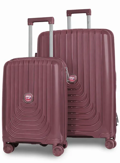 MNUK Viajero Stra Ordinario Set of 2 Luggage|Polypropylene (PP) Hardside Luggage Trolley|Double 360° 4 Wheeler| Cabin-20 Inch, Large-28 Inch| Purple