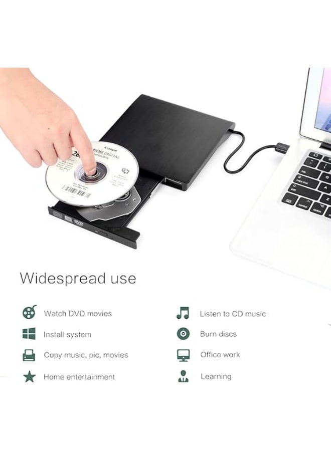 External USB 3.0 CD/DVD Drive – Portable DVD-R/RW +R/RW ROM Reader & Writer for Windows Laptops and PCs - Image 2