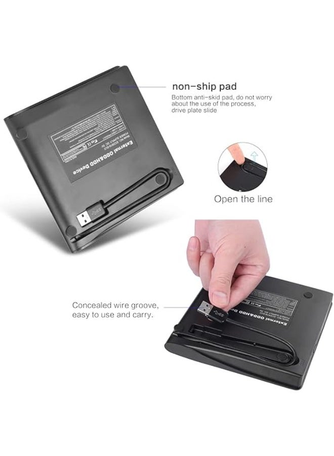 External USB 3.0 CD/DVD Drive – Portable DVD-R/RW +R/RW ROM Reader & Writer for Windows Laptops and PCs - Image 1