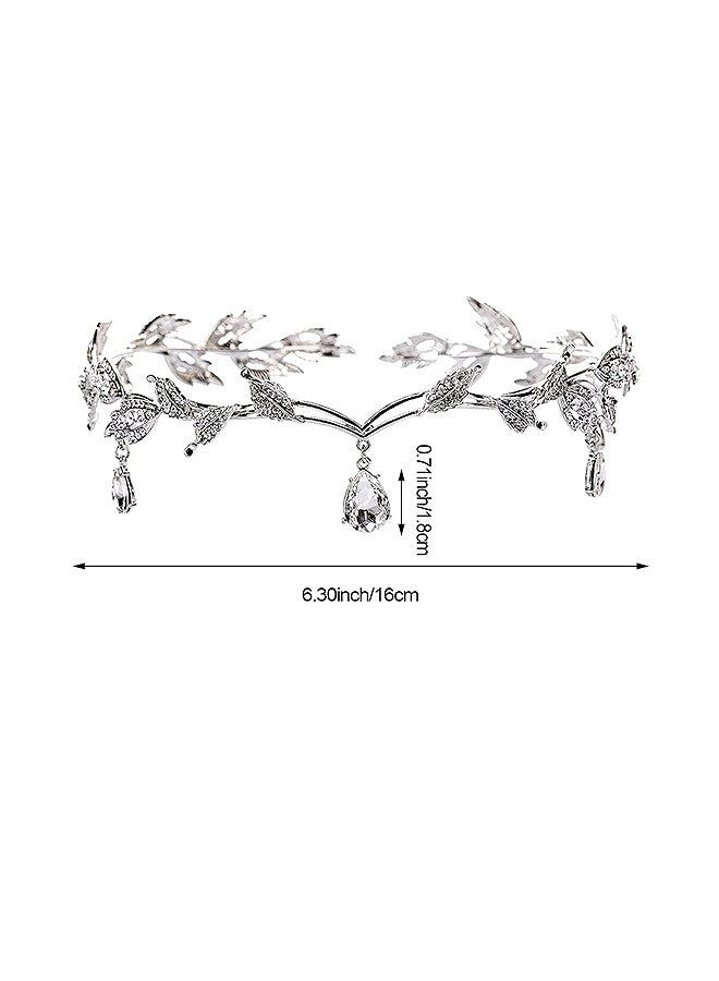 MXN Rhinestone Wedding Silver Headbands Tiaras, Crystal Crowns Pendent Hair Accessories, for Bride Bridesmaid Birthday Crown Cosplay Accessories for Women  - Image 2