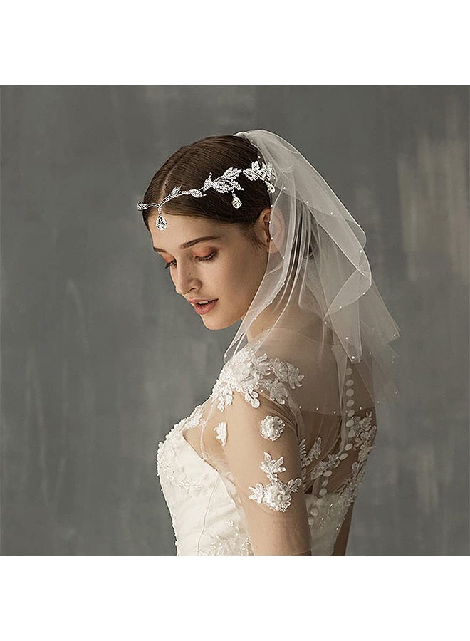 MXN Rhinestone Wedding Silver Headbands Tiaras, Crystal Crowns Pendent Hair Accessories, for Bride Bridesmaid Birthday Crown Cosplay Accessories for Women  - Image 4