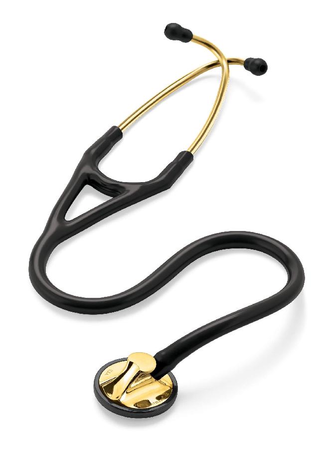 3M Littmann Master Cardiology Stethoscope, 2175, Stainless Steel Brass-Finish Chestpiece, 27" Black Tube - Image 5