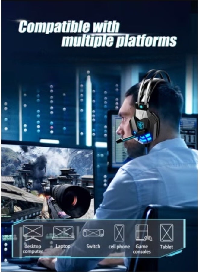 سماعات ألعاب سلكية فوق الأذن لأجهزة PS4/PS5/XOne/XSeries/Nintendo Switch/PC - Image 3