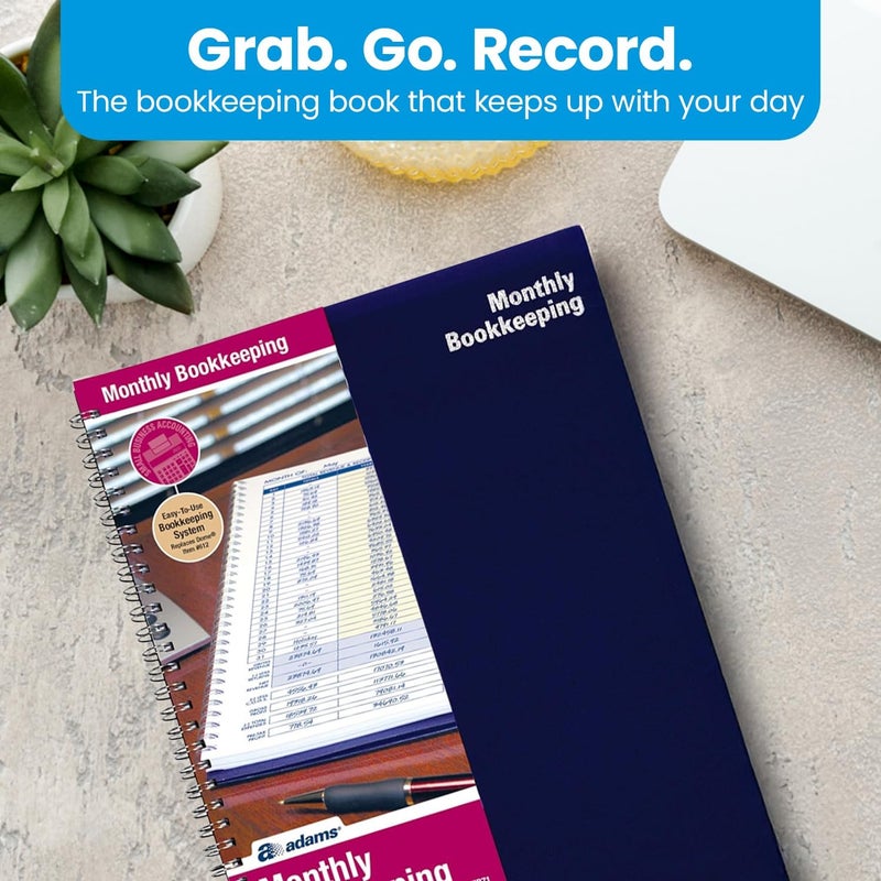 Adams Monthly Bookkeeping Record Book, 8.5 x 11 Inches, White - Image 3
