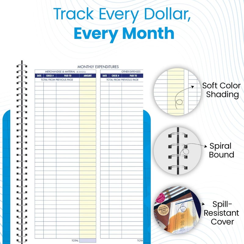 Adams Monthly Bookkeeping Record Book, 8.5 x 11 Inches, White - Image 2