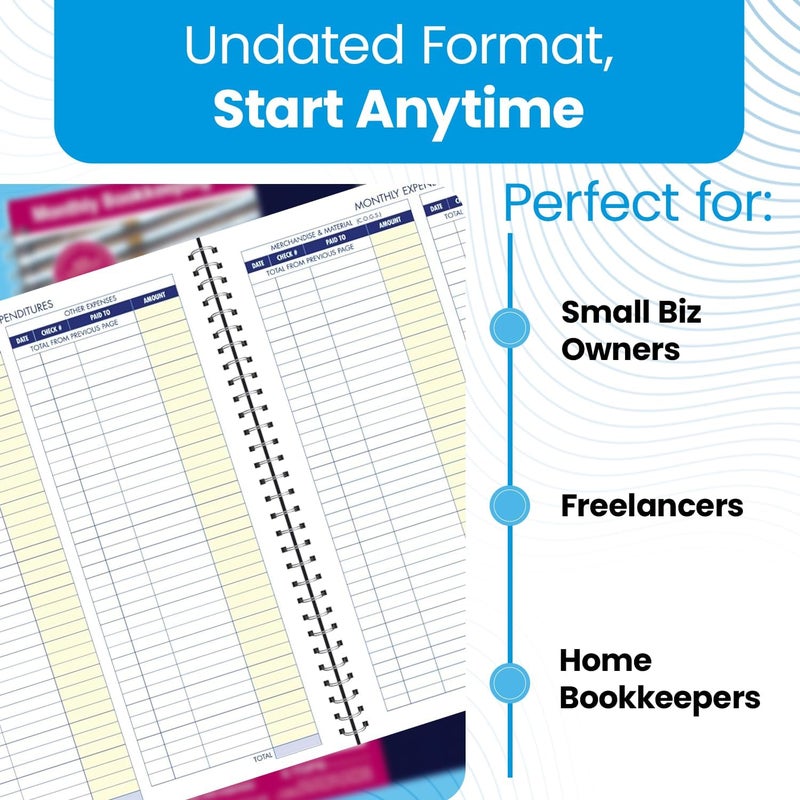 Adams Monthly Bookkeeping Record Book, 8.5 x 11 Inches, White - Image 5