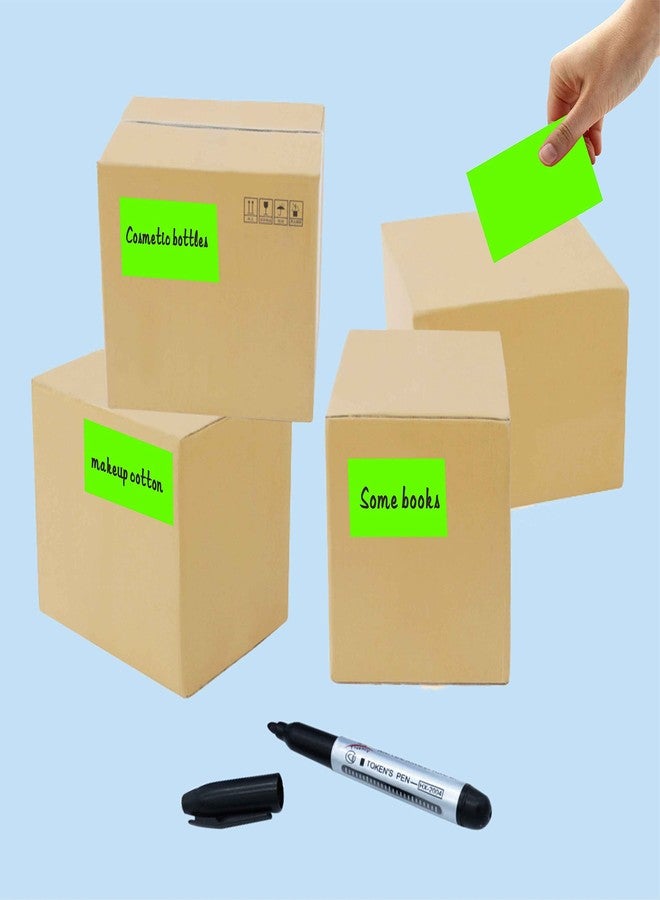 PARLAIM 3 x 5 inch Rectangle Sticky Sticker Labels Adhesive Color Coding Stickers 250PCS Inventory Label for Business School Moving Box Fluorescent Green - Image 5