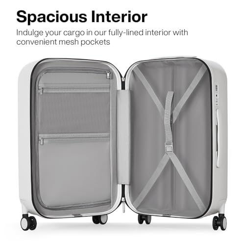 mixi 26 Inch Large Checked Luggage PC Hardshell Suitcases with Wheels for Travel Woman Men, Smoke White - Image 3