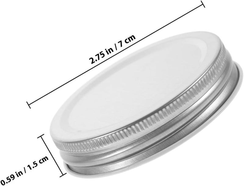 Generic 20pcs 70mm Silver Tinplate Jar Lids Regular Mouth Sealing Canning Covers Reusable for Mason Jars Food Storage and Preservation - Image 2