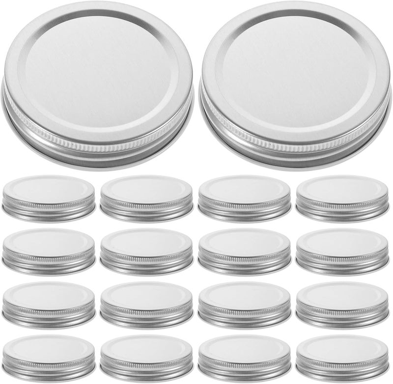 Generic 20pcs 70mm Silver Tinplate Jar Lids Regular Mouth Sealing Canning Covers Reusable for Mason Jars Food Storage and Preservation - Image 1