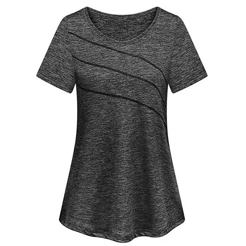 Women Short Sleeve Yoga Top Quick Dry Running Workout Sports T-Shirt Activewear - Image 1