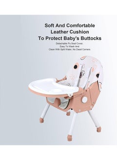 Beauenty Baby High Chair dining chair multifunctional foldable dining table and chairs removable student backrest desk study chair 52 x 26 x 59cm(pink)  - Image 2