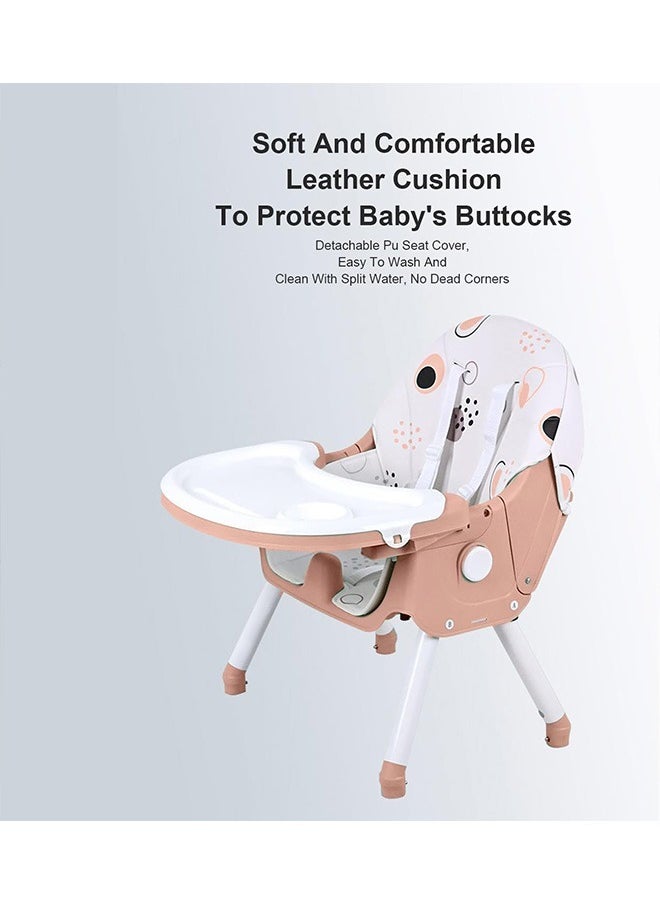 Beauenty Baby High Chair dining chair multifunctional foldable dining table and chairs removable student backrest desk study chair 52 x 26 x 59cm(pink)  - Image 2