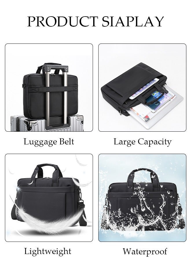 DUNISO 15 Inch Laptop Bag with Multi Compartment Lightweight Laptop Hand Bag Crossbody Bag Travel Business Briefcase Water-Resistant Dust-proof Shoulder Messenger Bag for Men and Women Work Office - Image 5