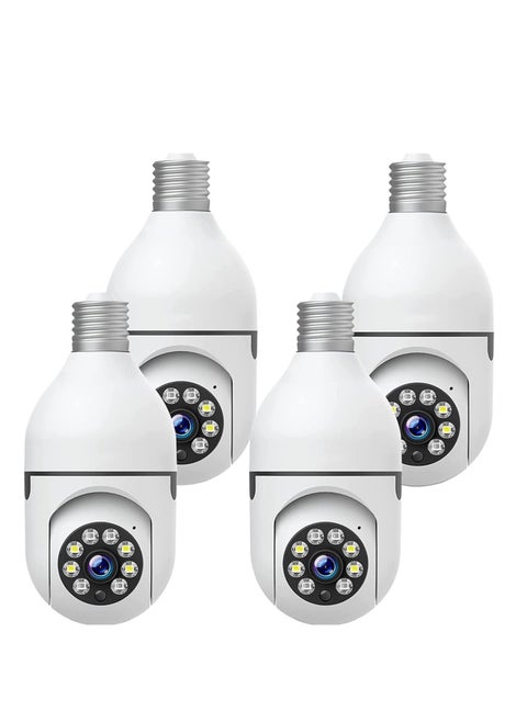 (5-Pack) WiFi Light Bulb Cameras – 360° Wireless Outdoor Security Cameras with 1080P Color Night Vision & Motion Detection