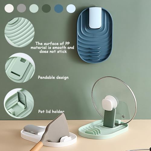 Tinsky Multifunctional Spoon Rest, 2PCS Foldable Pot Lid Holder Spoon Rest Pan Pot Cover Lid Rack Shelf Standfor Stove Top Kitchen Gadgets Utensil Holder for Home Use Stove - Image 2